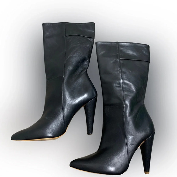 Topshop Shoes - TOPSHOP Leather Mid Calf Boots